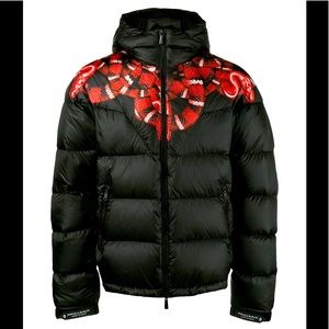 EUC Men’s Medium Marcelo Burlon County Of Milan Hooded Snake Print Down Jacket